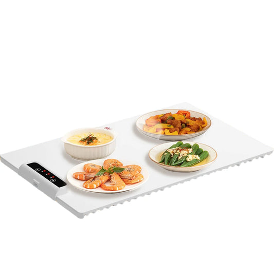 Foldable Electric Warming Tray – Portable Silicone Food Warmer Mat with Adjustable Temperature & Timer for Even Heating